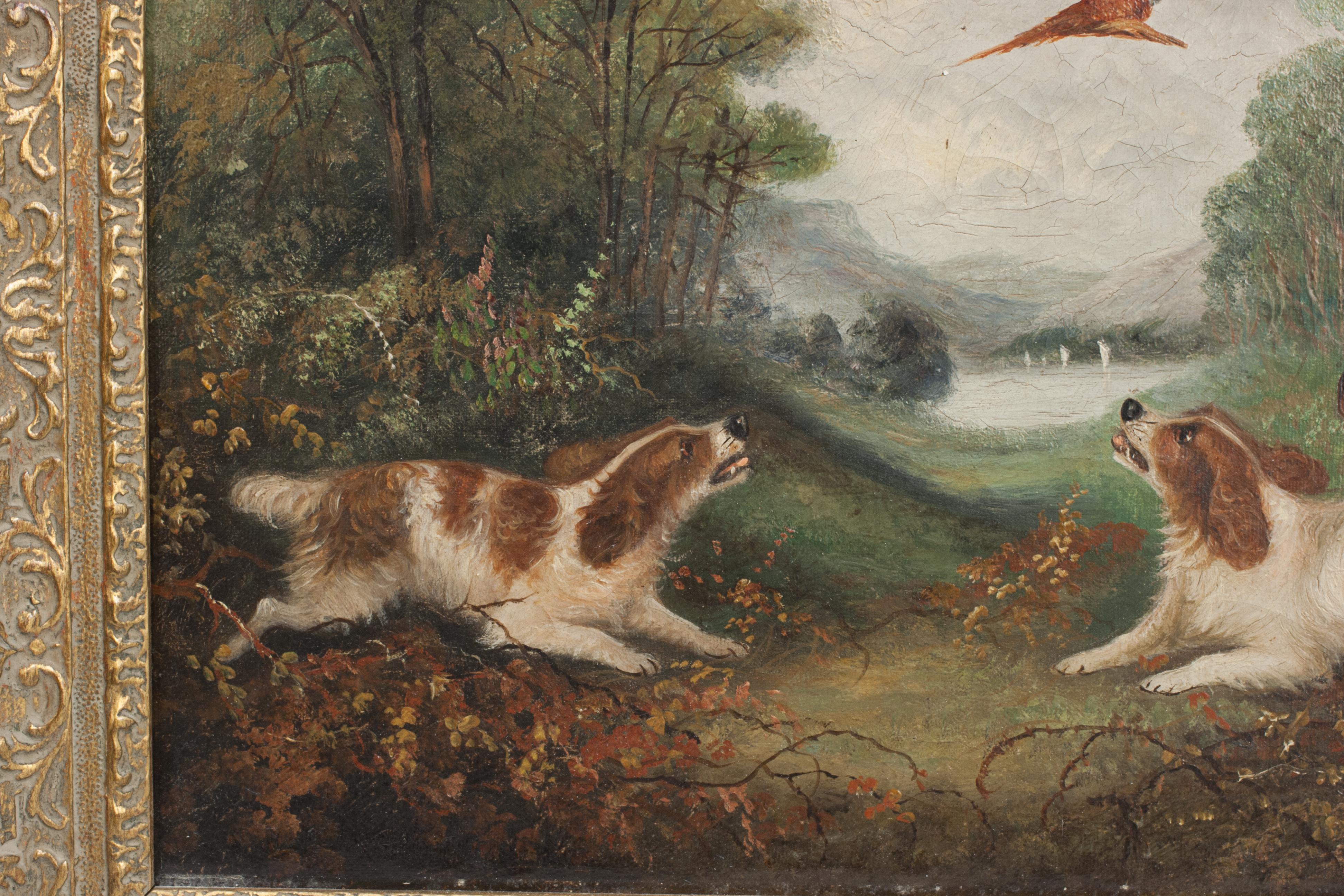 Toile Flushing Spaniels, peinture à l'huile de George Armfield en vente