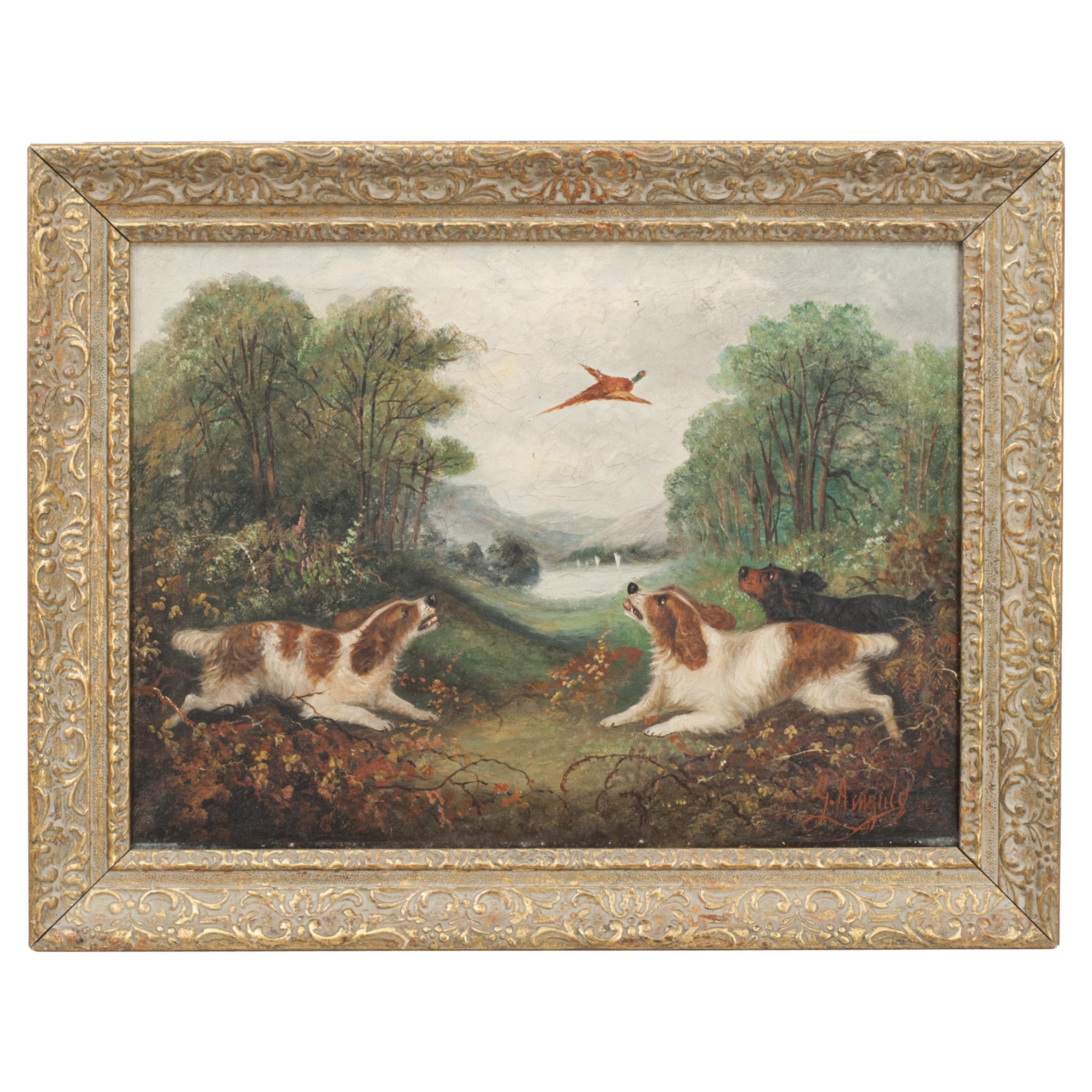 Flushing Spaniels, peinture à l'huile de George Armfield en vente