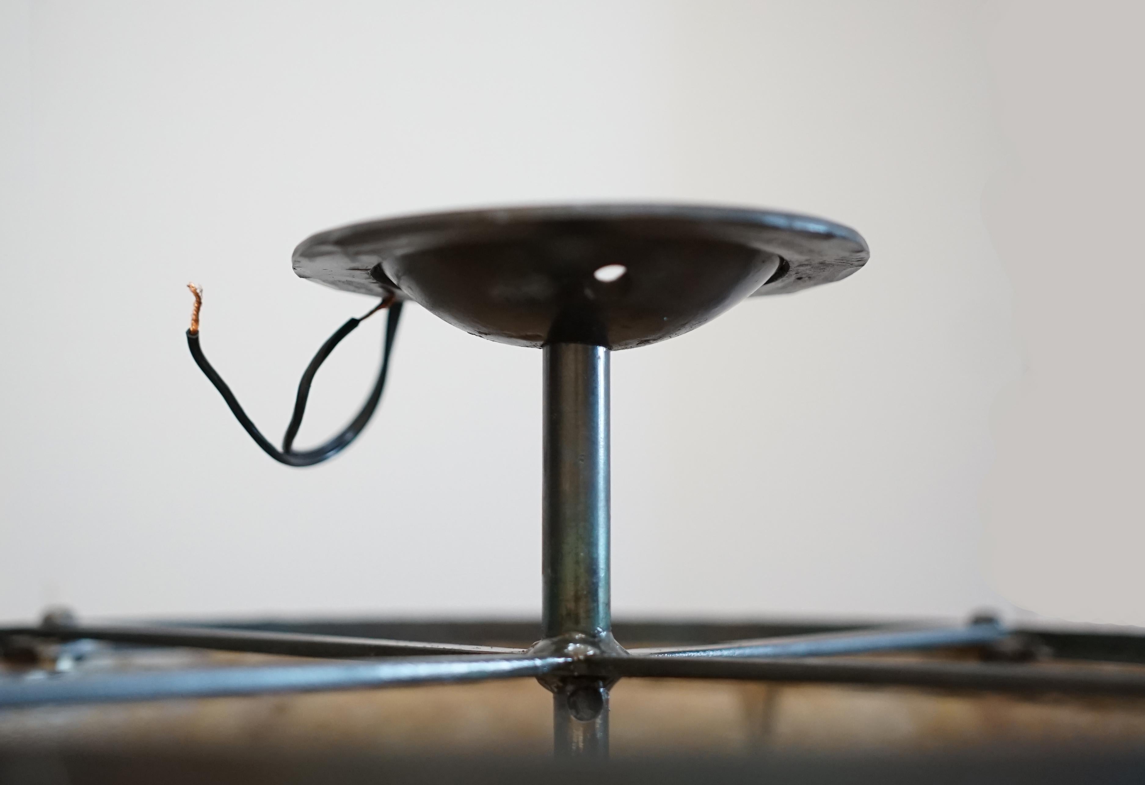 Monture encastrée Texas Lightsmith Style Mica Vintage Drum Fixture - Une suspension Bon état - En vente à Lomita, CA