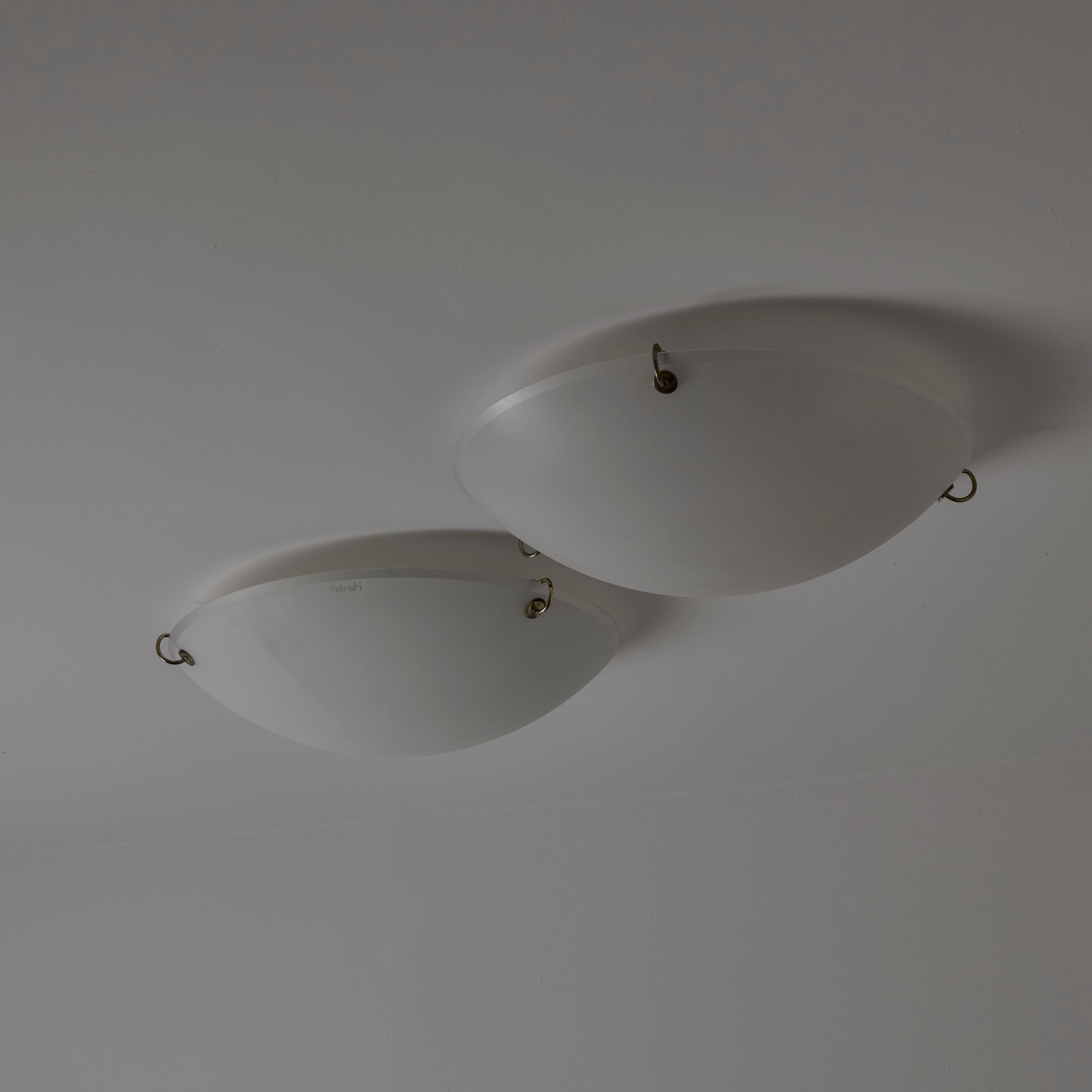 Opaline Glass Flushmounts by Valenti For Sale