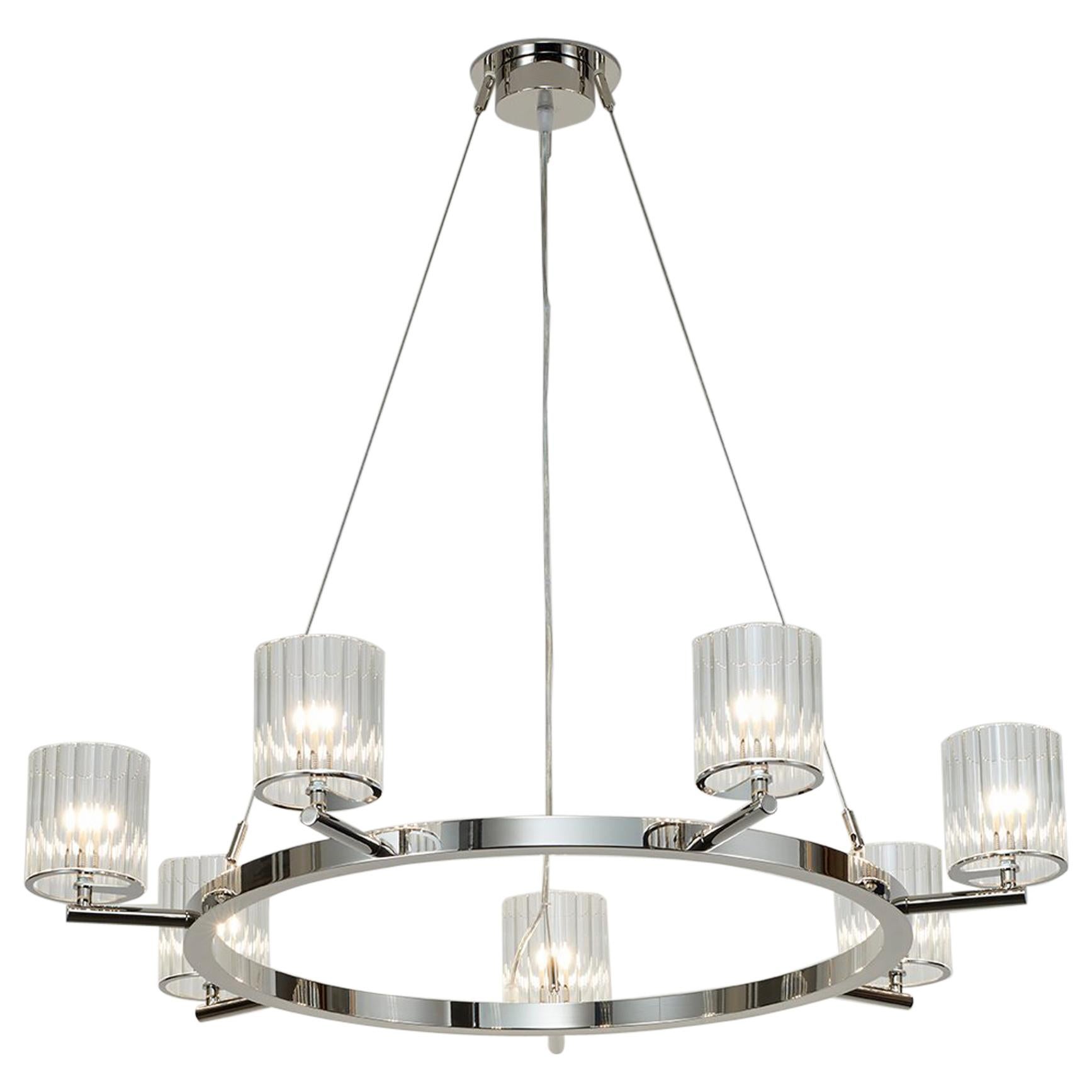 Flute 7-Arm Chandelier UL Listed with Polished Metal Finish