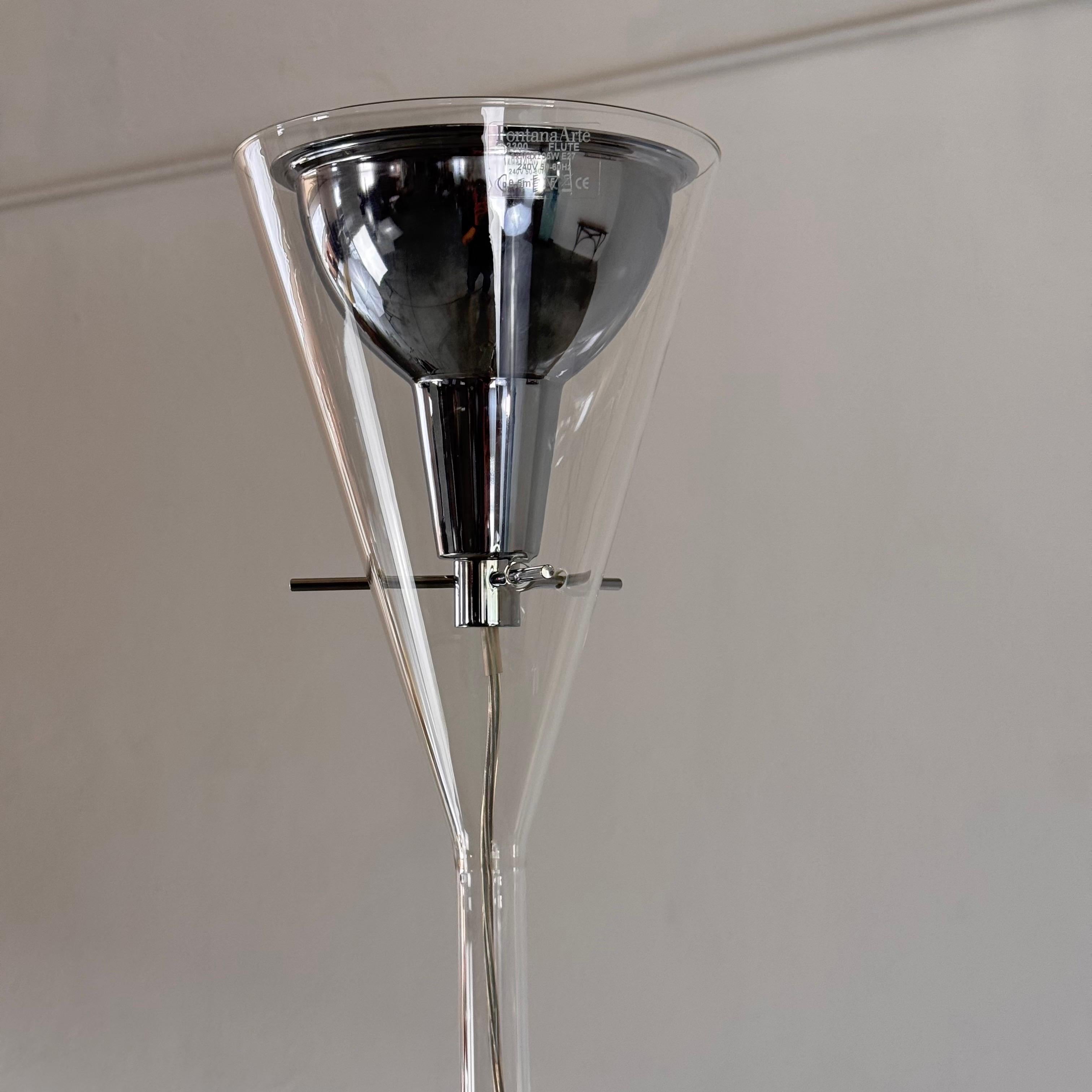“Flute” Medium Floor Lamp by Franco Raggi for Fontana Arte, Italy, 1999 In Excellent Condition For Sale In Bagnolo Mella, Brescia