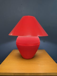 Flute of Chicago Postmodern Corrugated Cardboard Table Lamp in Red, 1980s