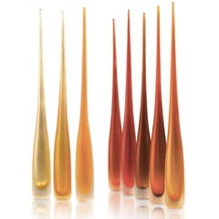 Vaso Flute Smeraldo Orange di Fornace Mian