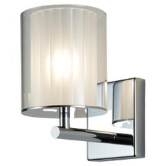 Flute Wall Light XL in Polished Chrome with Frosted Glass Diffuser, UL Listed