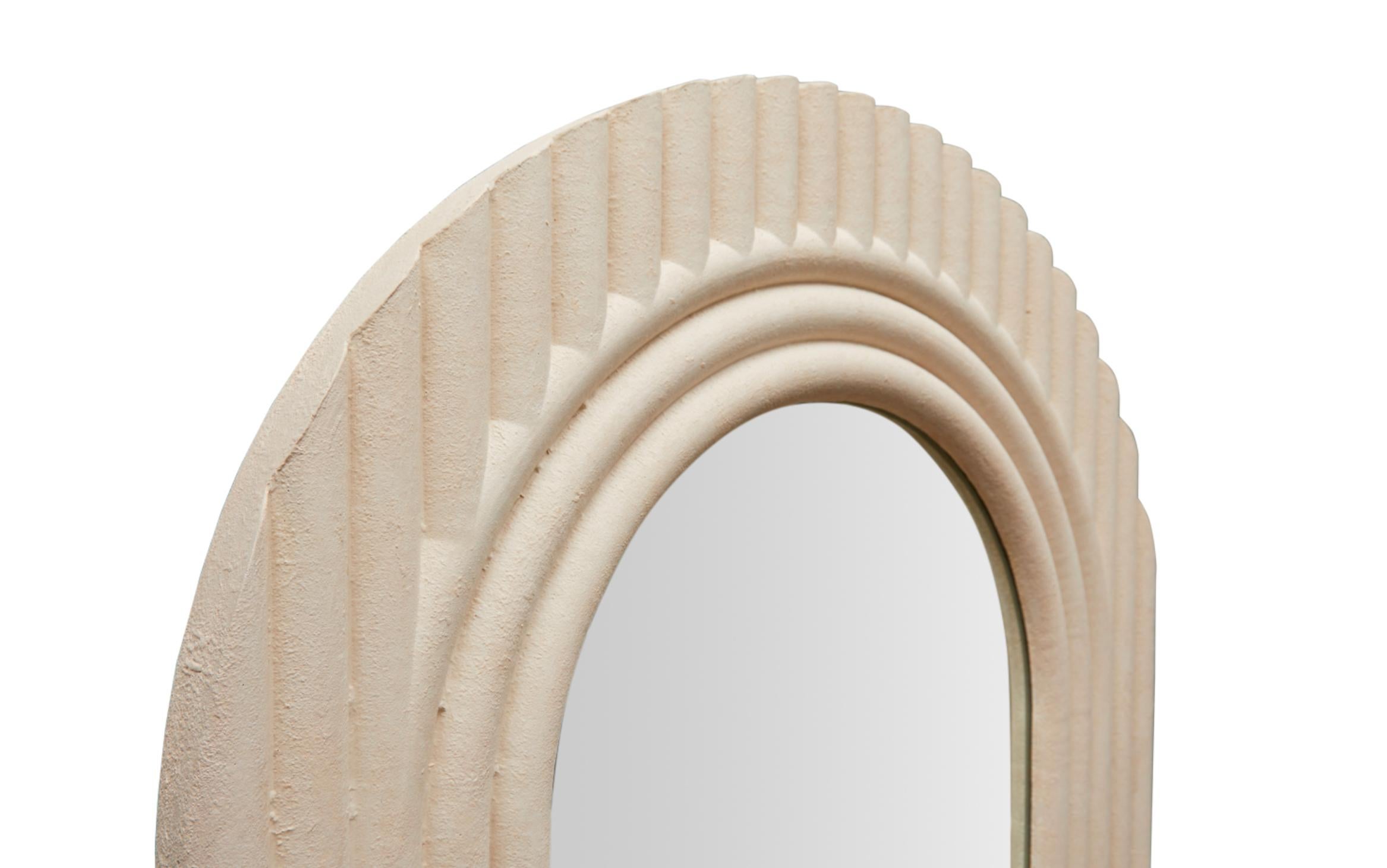 Minimalist Fluted Arch Mirror For Sale