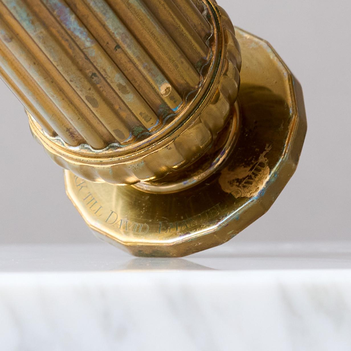 Fluted Art Deco Bronze Vase by SVM Handarbete, Sweden, 1930s. en venta 2