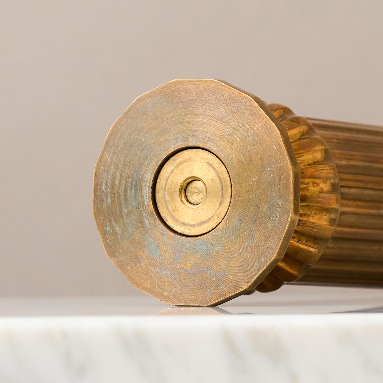 Fluted Art Deco Bronze Vase by SVM Handarbete, Sweden, 1930s. For Sale 3