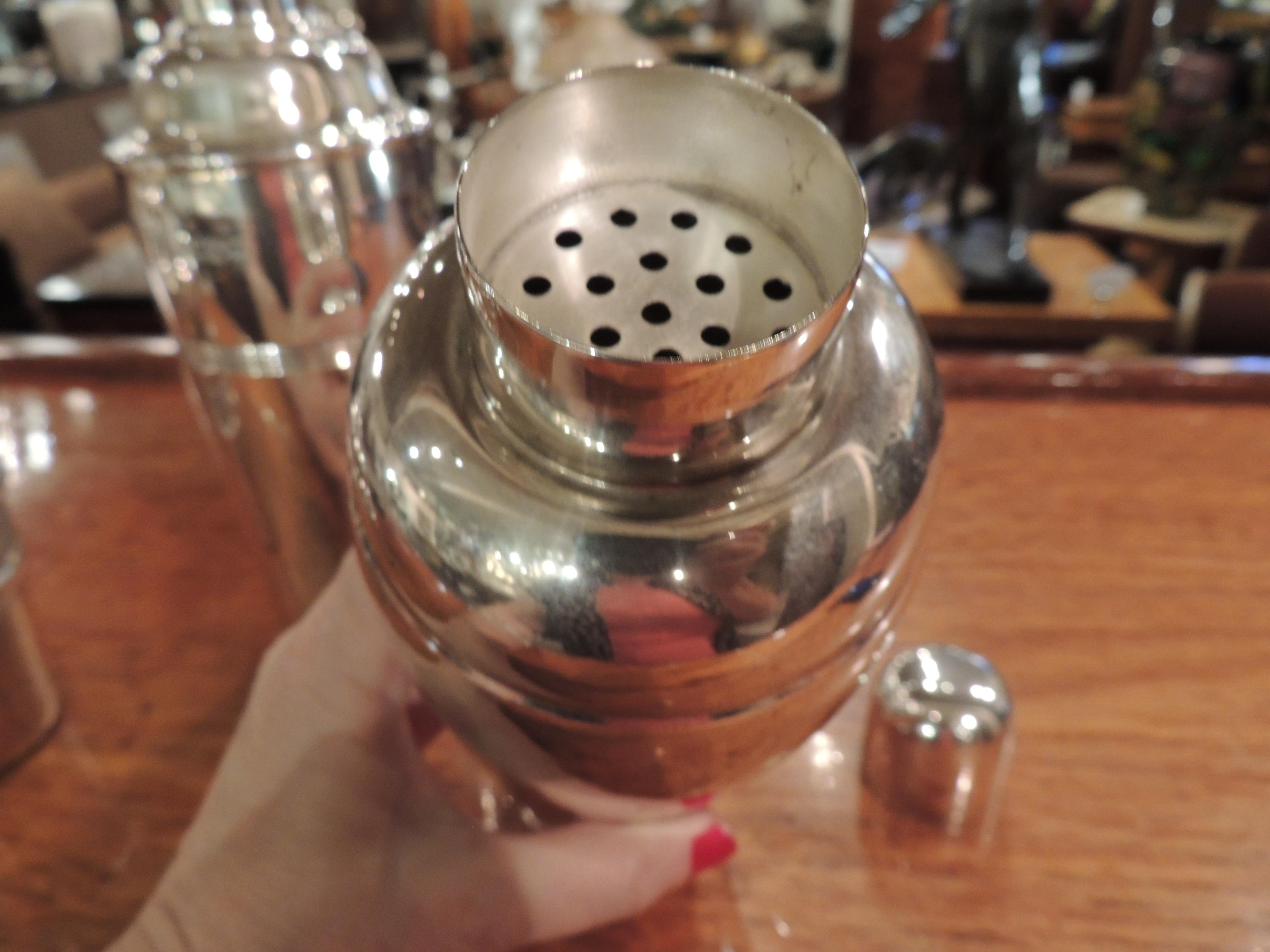 French Fluted Art Deco Cocktail Shaker