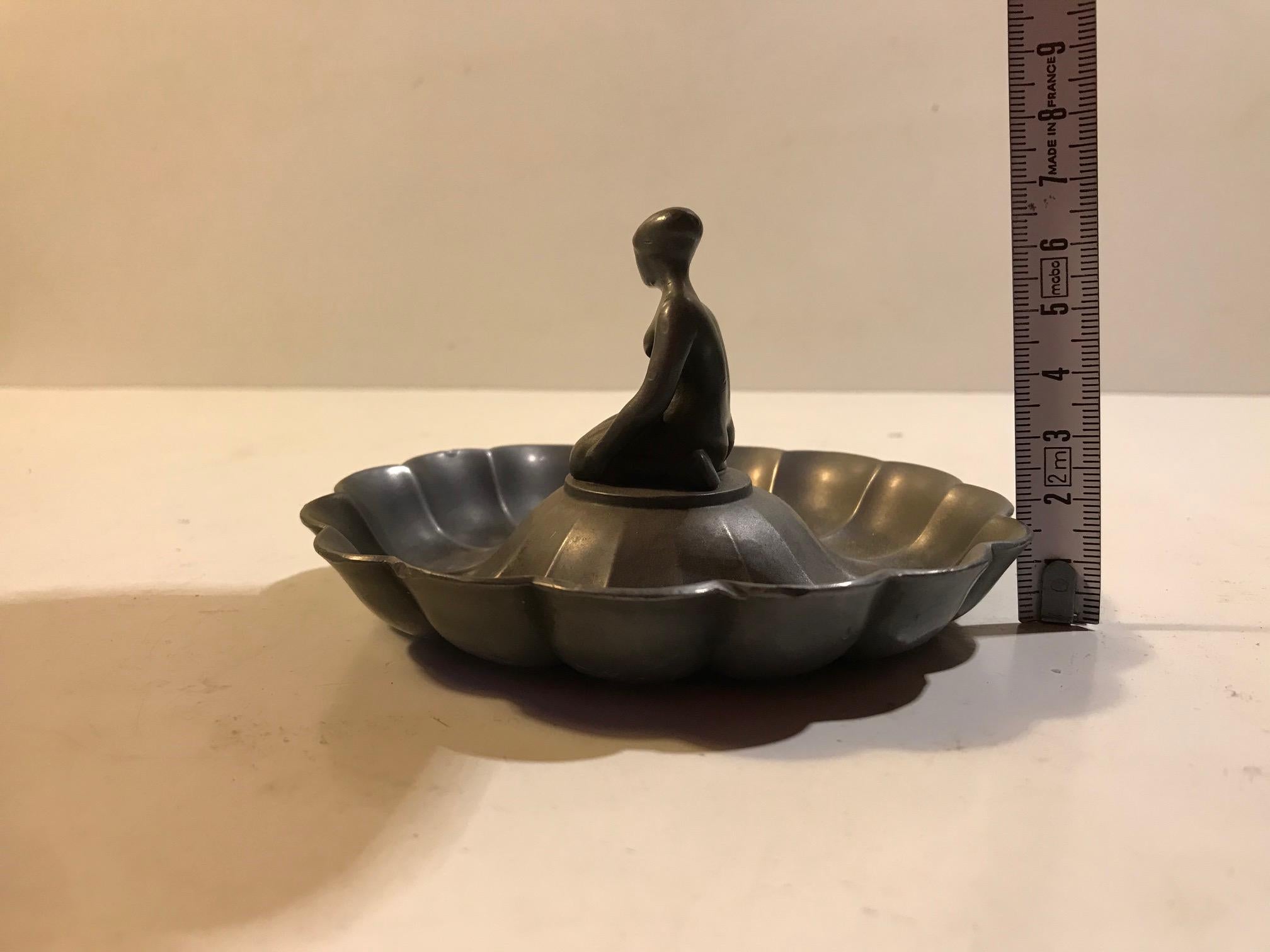 Fluted Art Deco Dish in Pewter by Just Andersen, 1930s 2