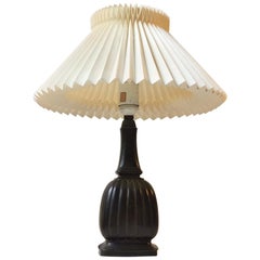 Fluted Art Deco Table Lamp in Diskometal by Just Andersen, Denmark, 1930s
