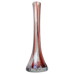 Vase en verre d'art cannelé de Studiolasi Pertunmaa, Finlande, 1970