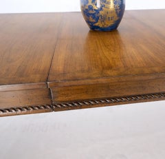 Fluted Baker Oval Three Leaves Gold Rossetts Large Dining Conference Table MINT!