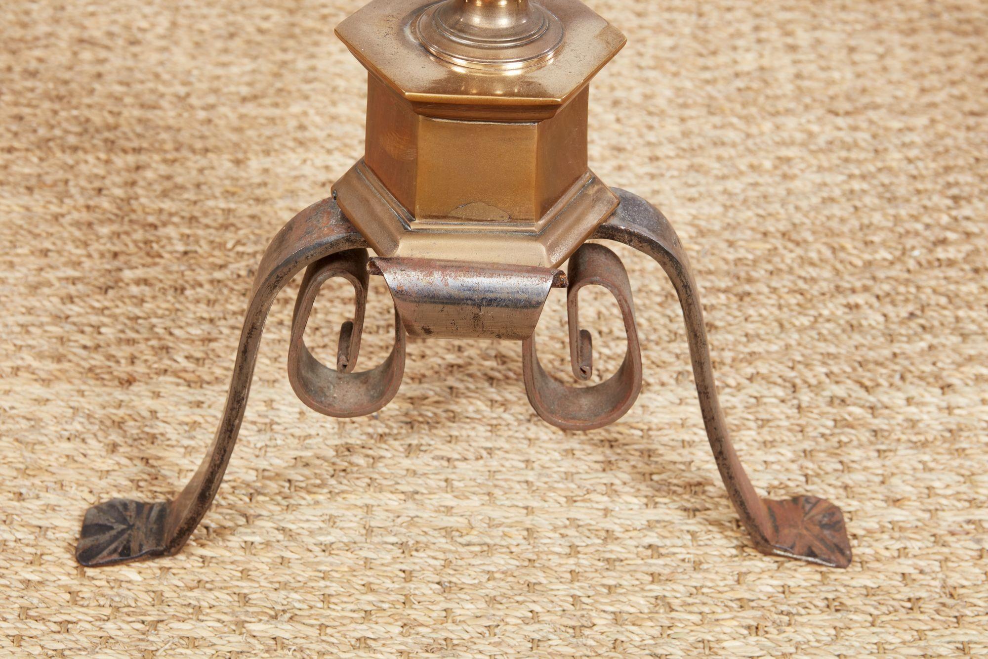 Fluted Bronze Andirons For Sale 5