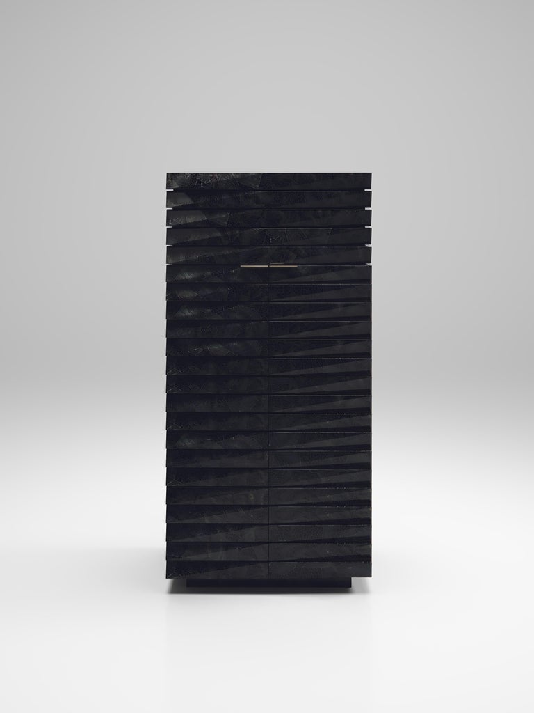Fluted Cabinet Inlaid in Black Shell by R&Y Augousti For Sale 5