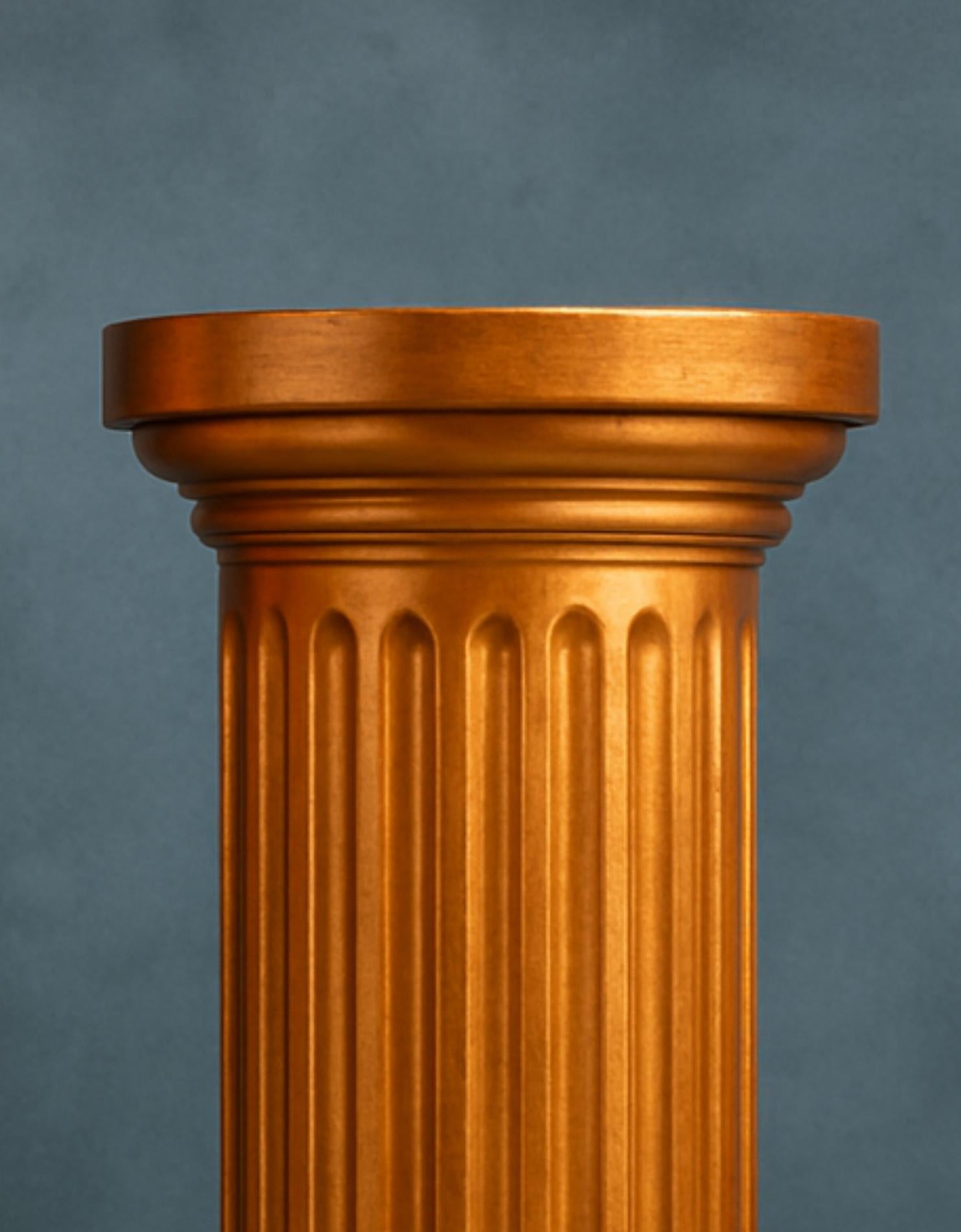 Gilt Fluted Cooper Wood Column, Louis Philippe Style, 19th Century For Sale