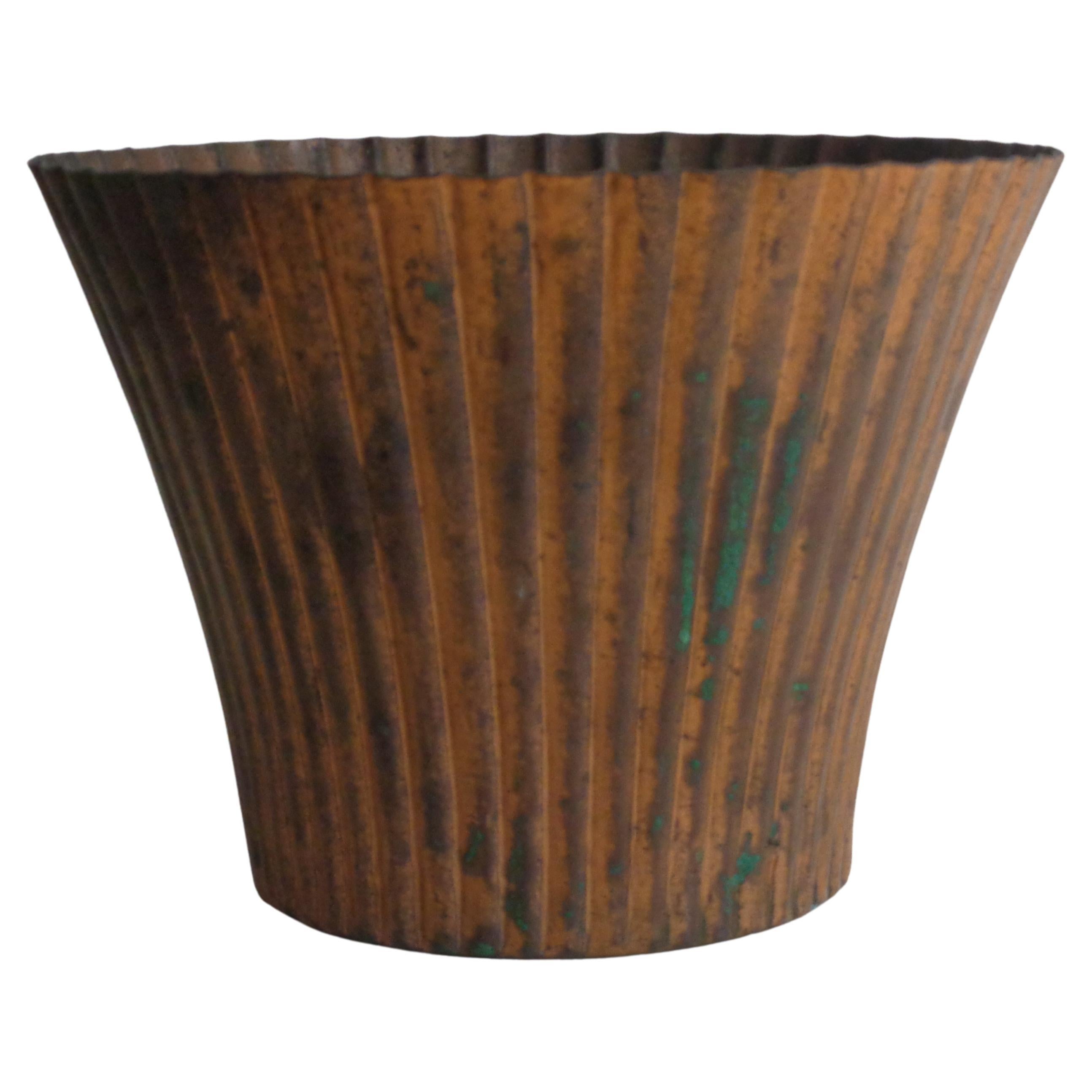 American Fluted Copper Vase - Chase Brass and Copper Company, 1930's For Sale