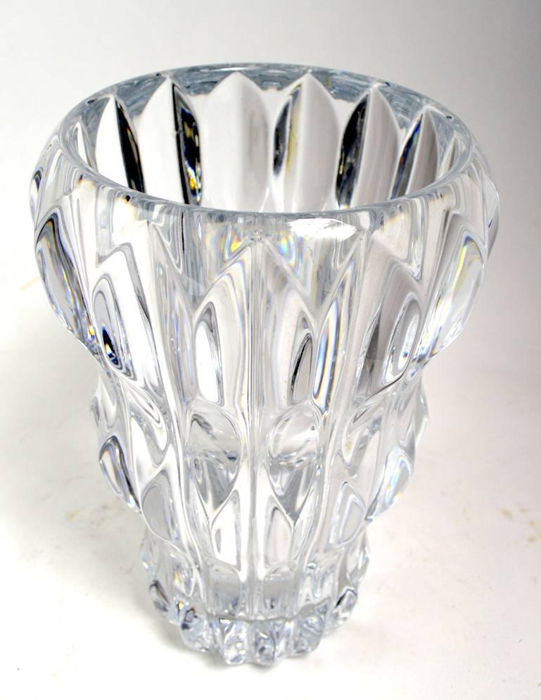 crystal fluted vase