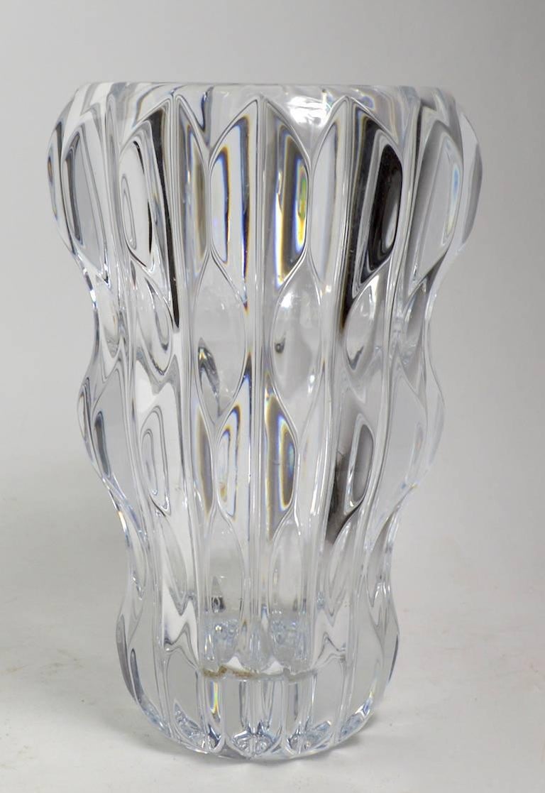 Fluted Crystal Vase after Baccarat at 1stDibs