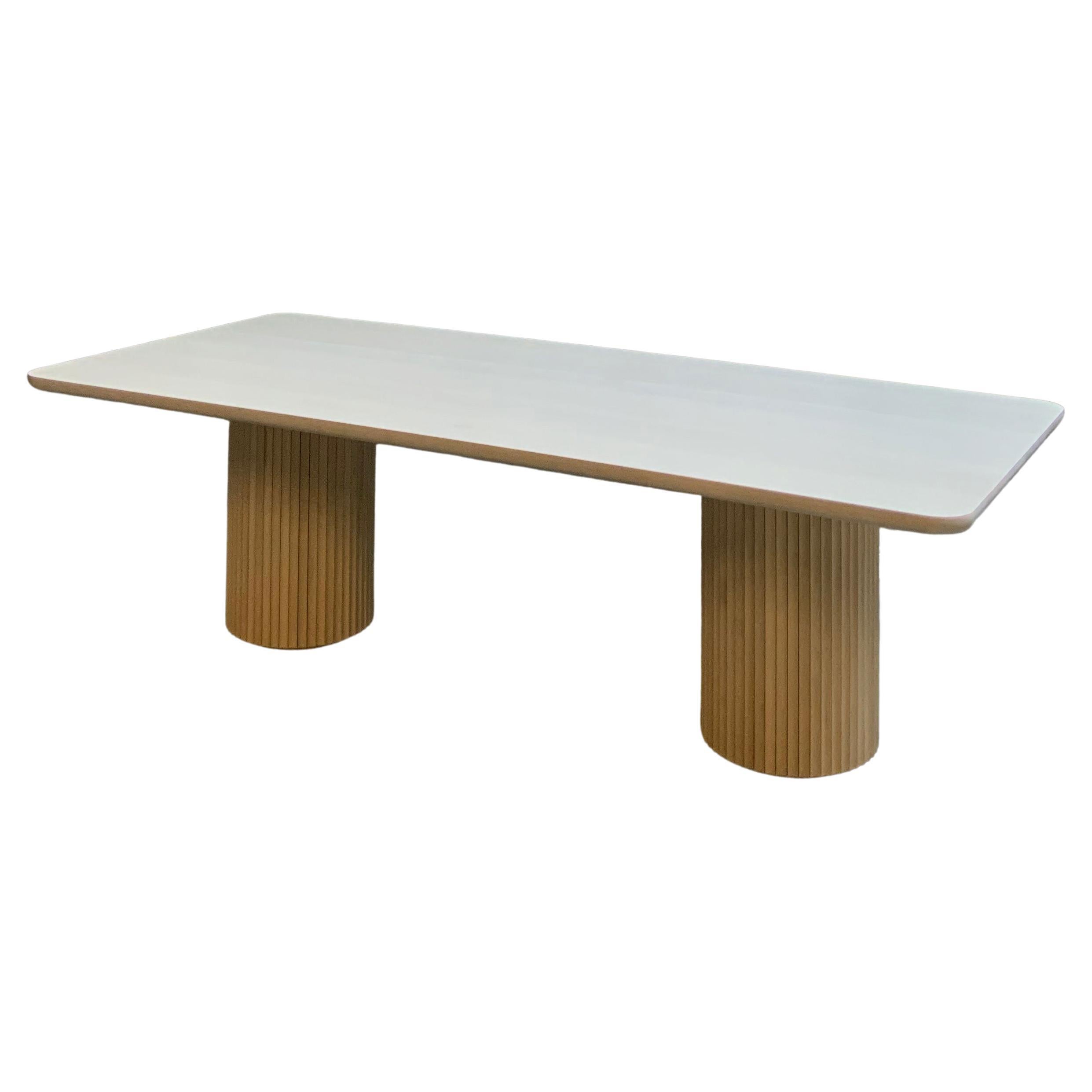Fluted Dining Table in Solid Wood, PILAR Rectangular Dining Table by INDO For Sale at 1stDibs