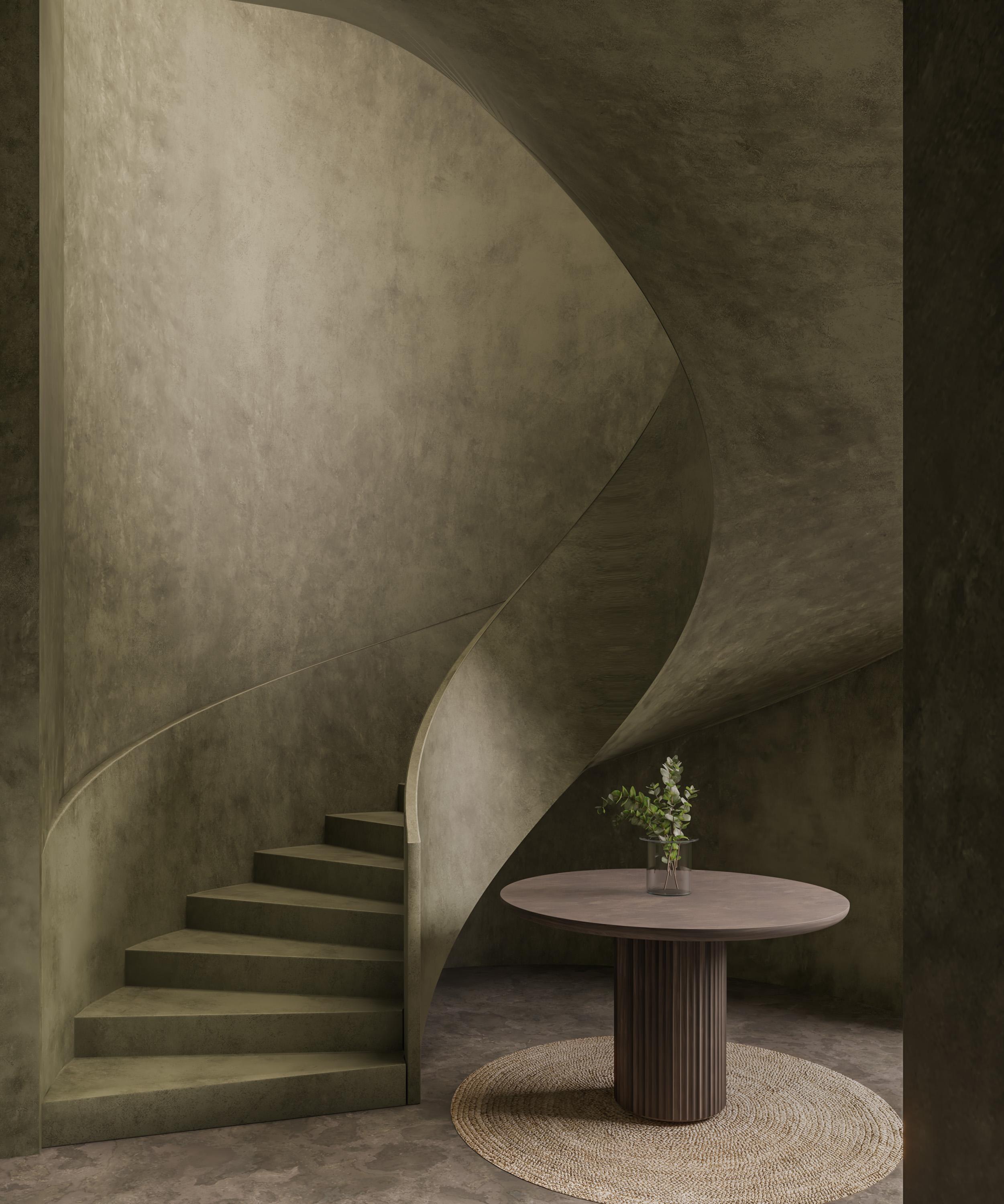 fluted round dining table