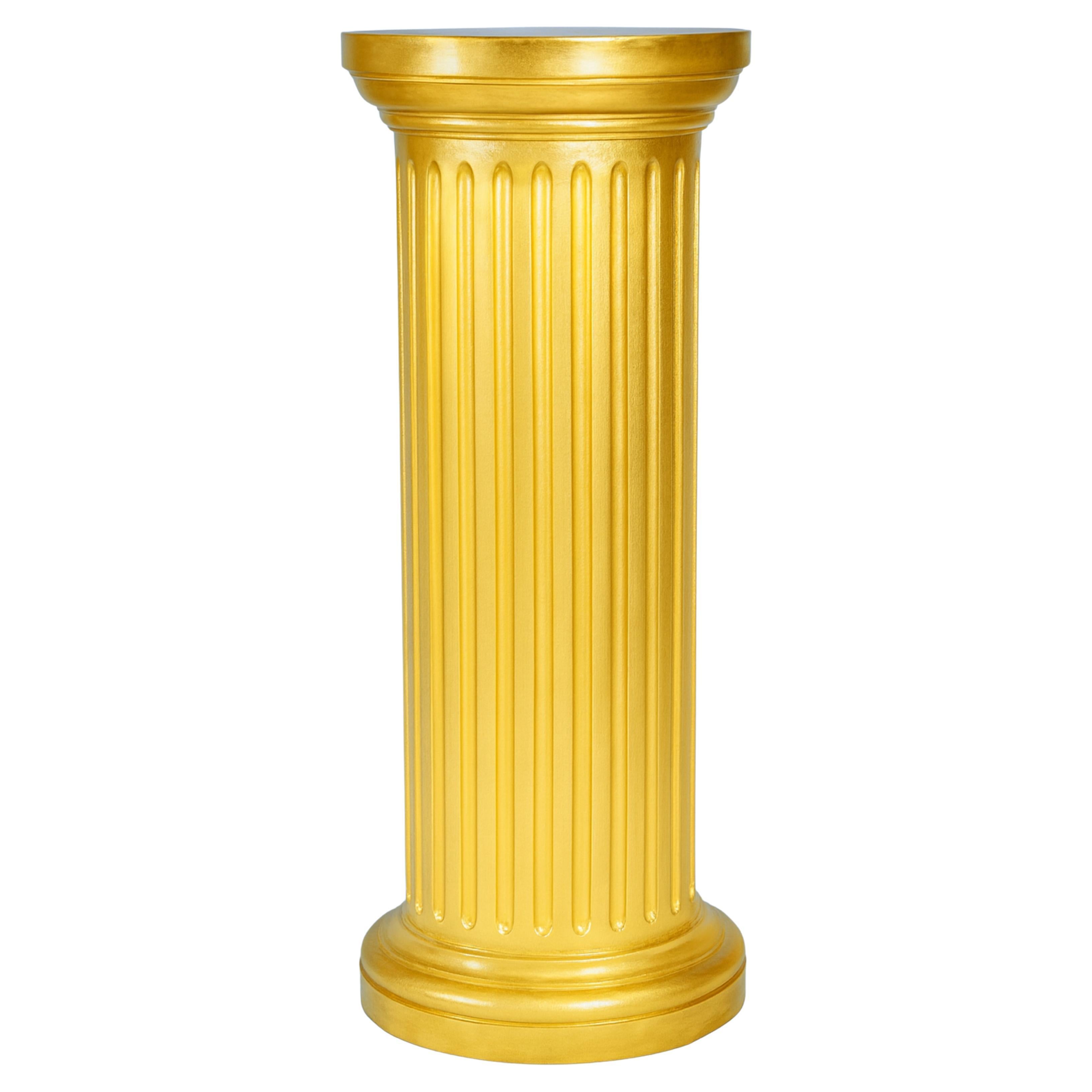 Fluted Gilt Wood Column, Louis Philippe Style, 19th Century