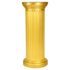 Fluted Gilt Wood Column, Louis Philippe Style, 19th Century