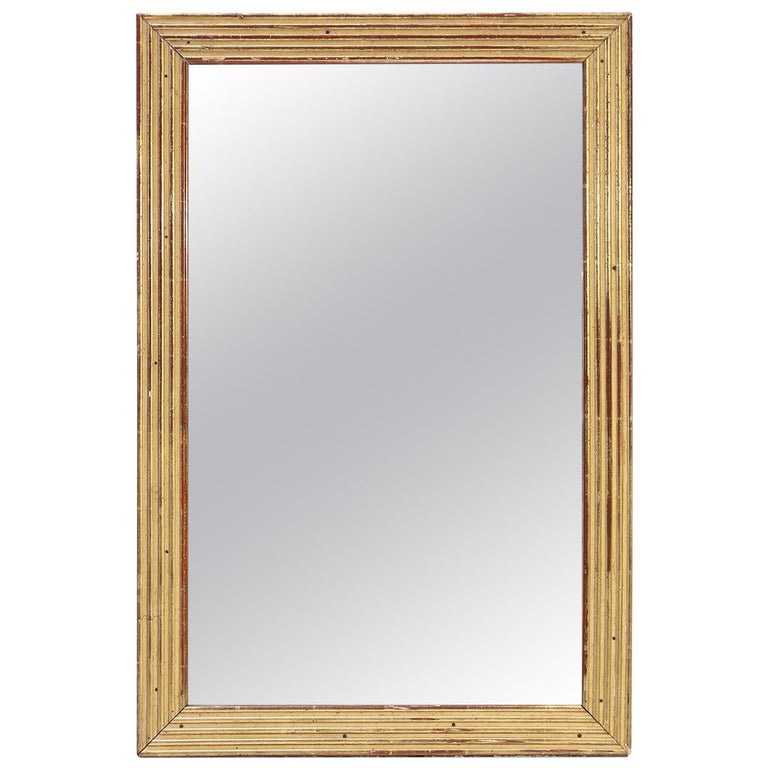Fluted Giltwood Mirror at 1stDibs
