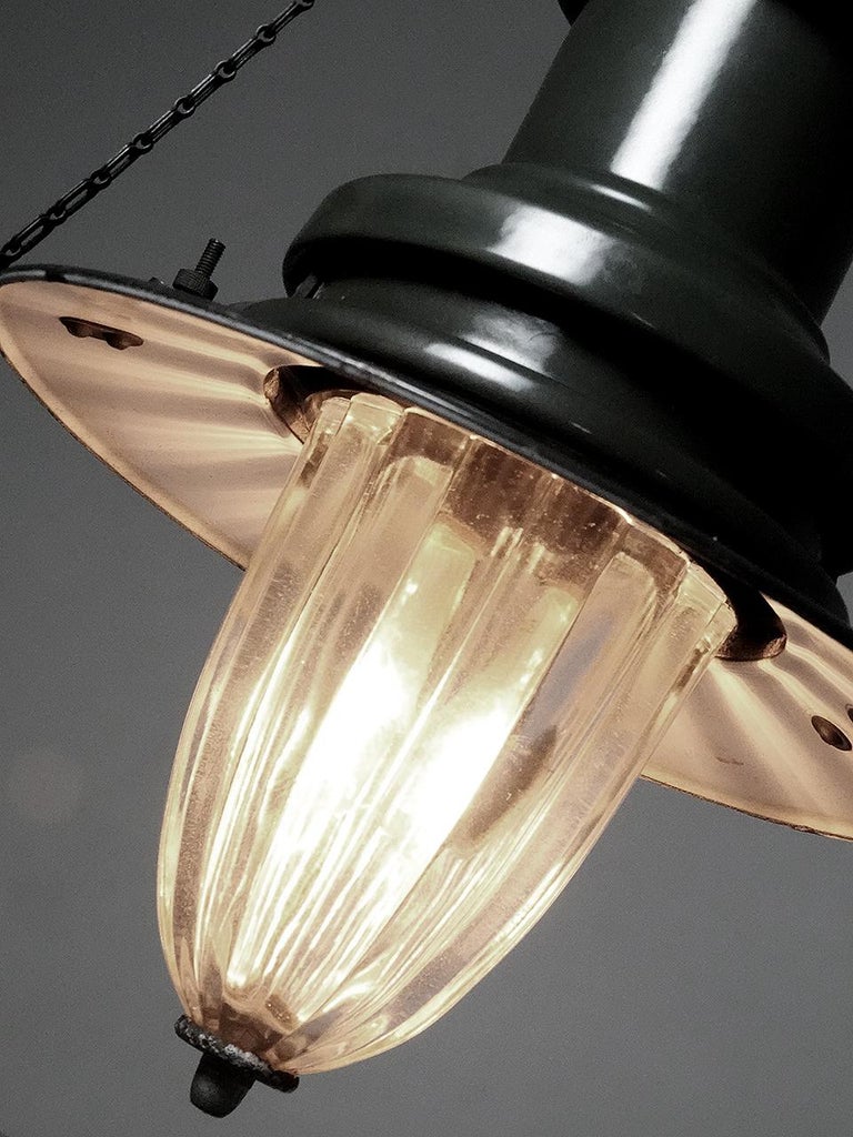 Fluted Glass Gas Lamp at 1stDibs