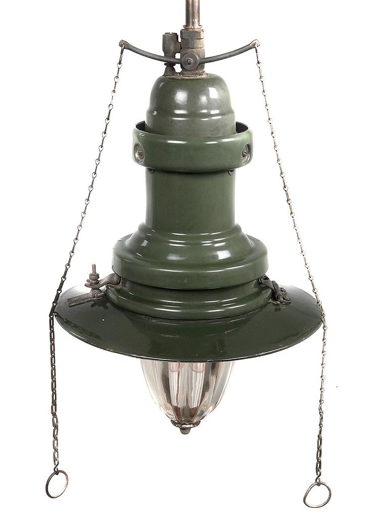 Industrial Fluted Glass Gas Lamp