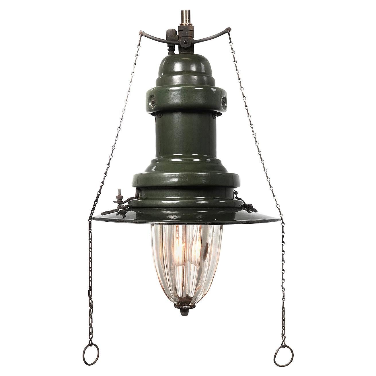 Fluted Glass Gas Lamp