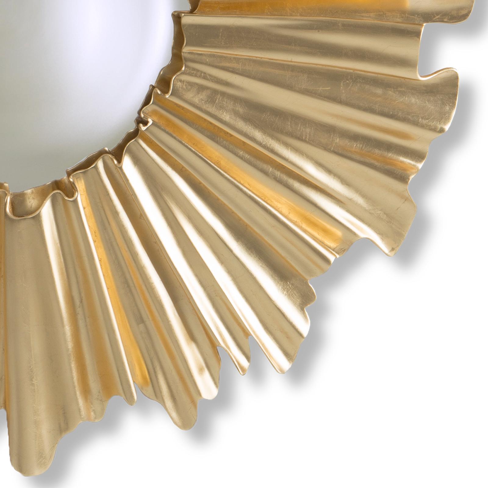 Fluted Gold Mirror in Solid Mahogany Wood In New Condition For Sale In Paris, FR