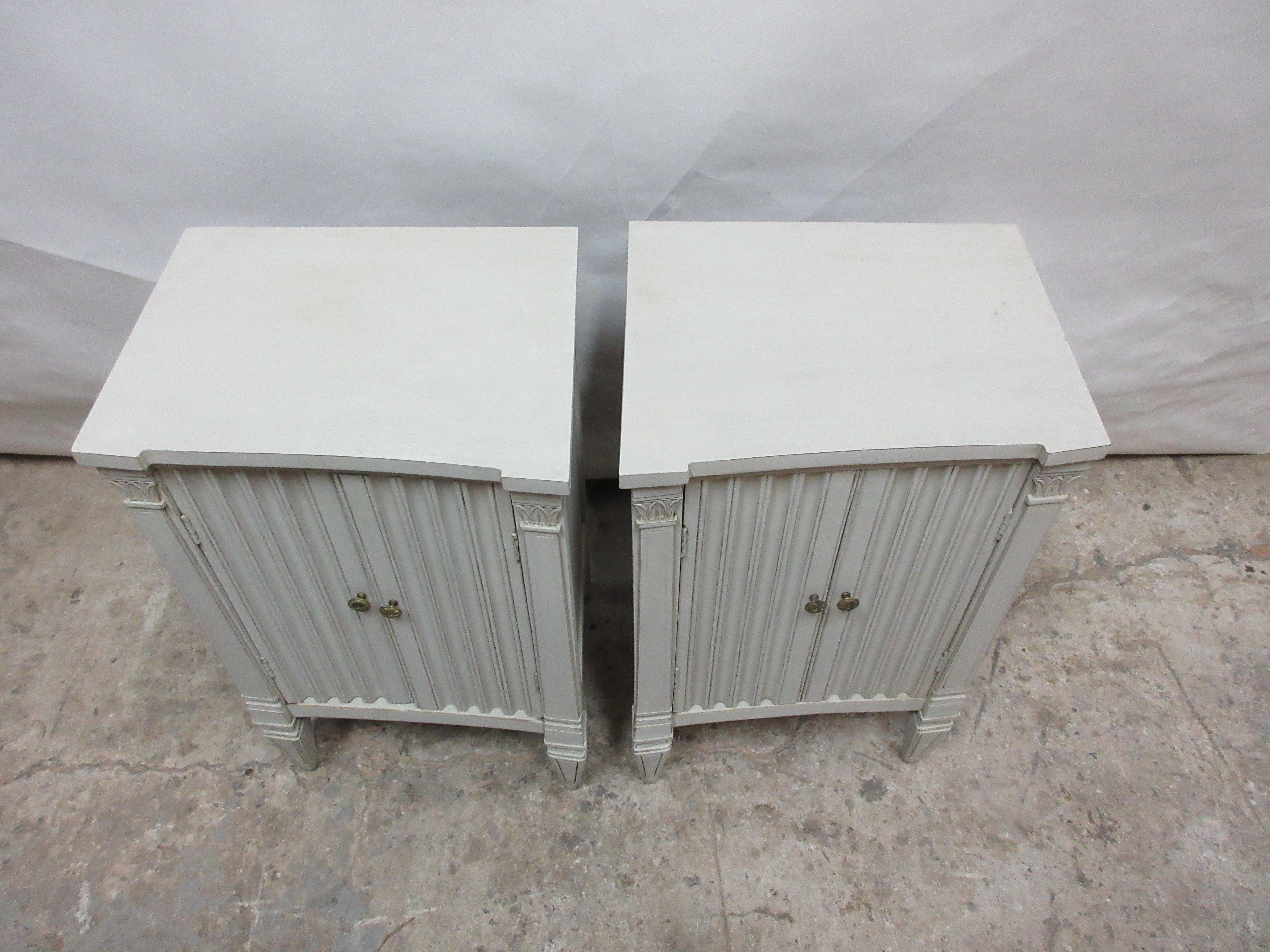 Early 20th Century Fluted Gustavian Nightstands