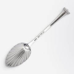 Fluted Irish Sterling Silver Serving Spoon by Michael Keating