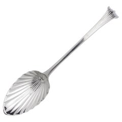 Fluted Irish Sterling Silver Serving Spoon by Michael Keating