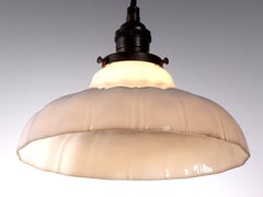 Fluted Milk Glass Pendent