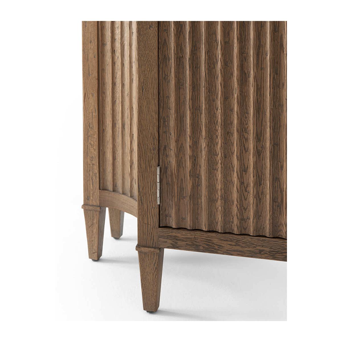 Fluted Modern Oak Credenza In New Condition For Sale In Westwood, NJ