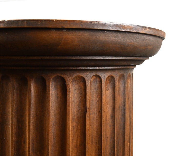 Fluted Oak Pedestal at 1stDibs