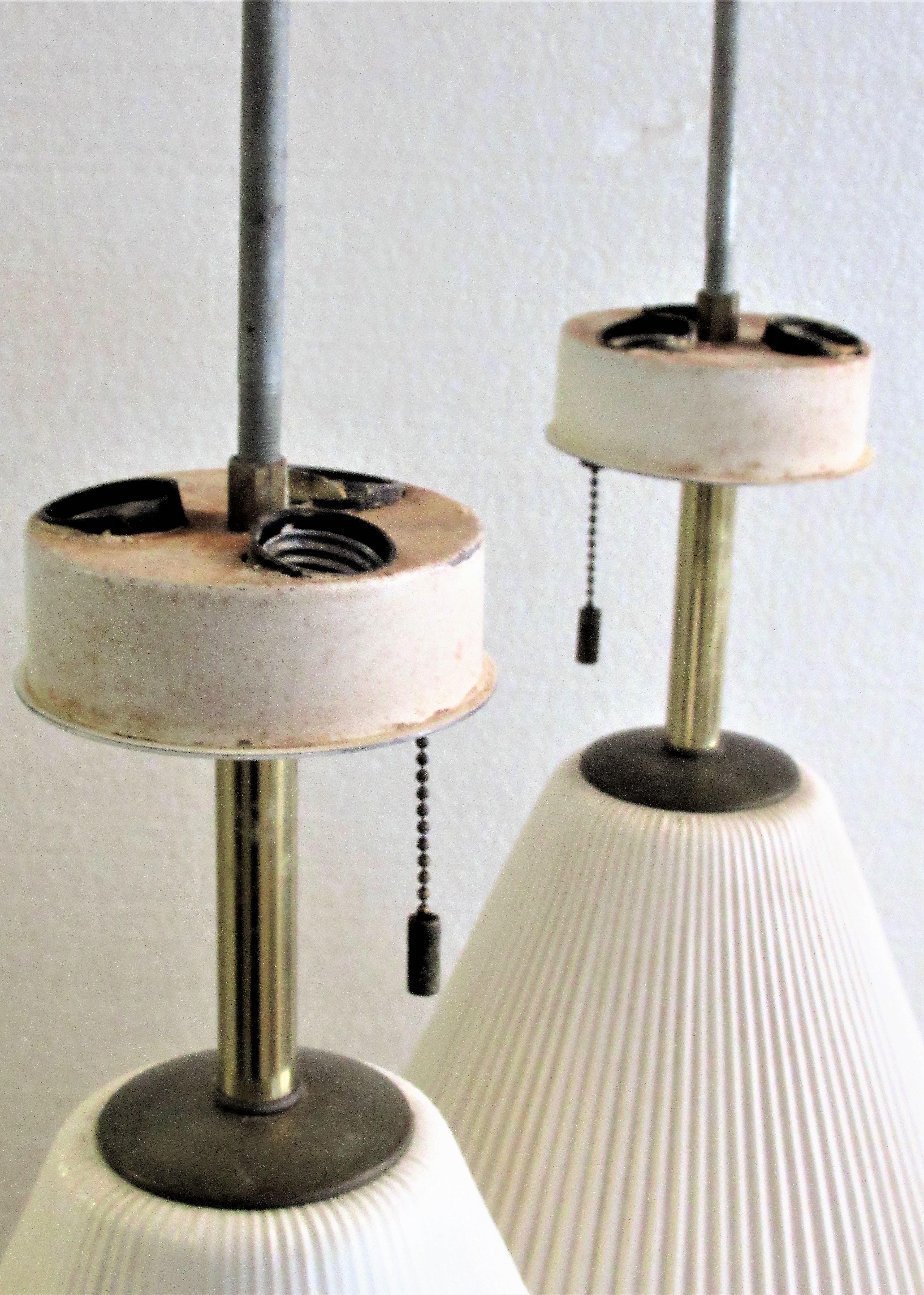 20th Century Fluted Porcelain Table Lamps by Gerald Thurston for Lightolier