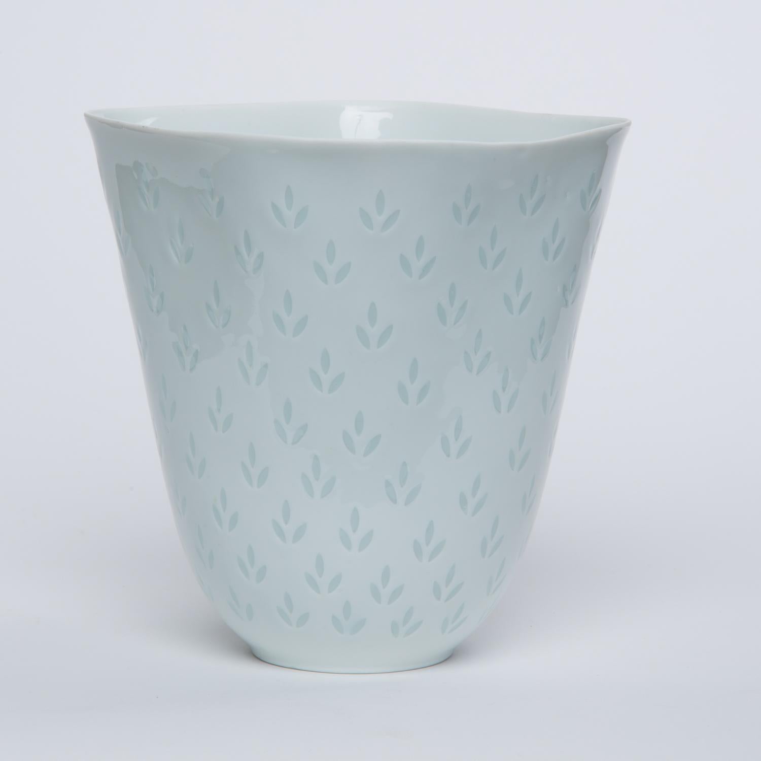 Mid-Century Modern Fluted Porcelain Vase by Freidl Holzer-Kjellberg for Arabia of Finland