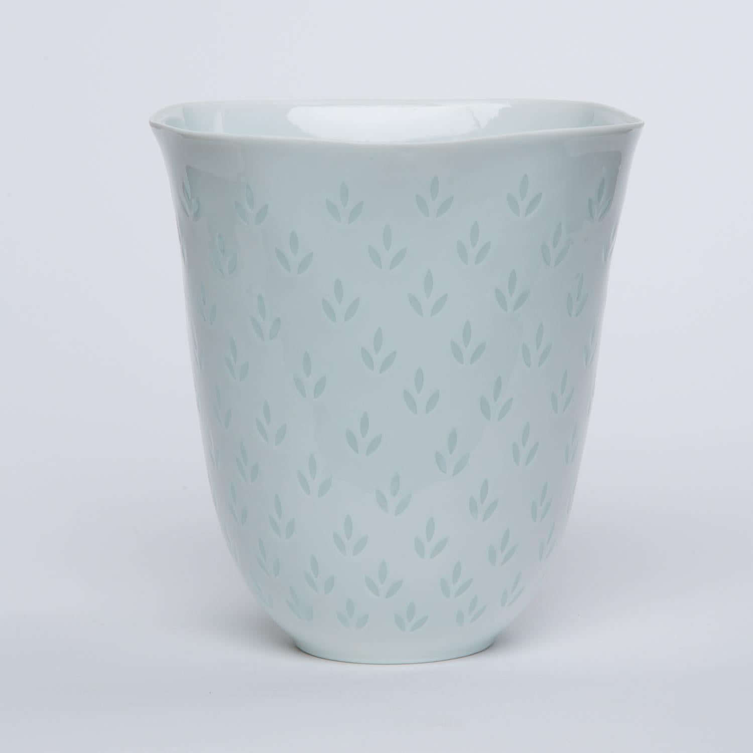 Finnish Fluted Porcelain Vase by Freidl Holzer-Kjellberg for Arabia of Finland