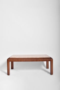 Table basse rectangulaire cannelée, années 1970