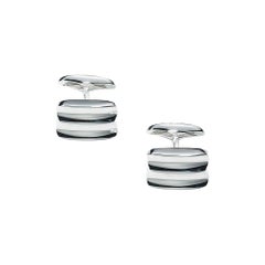 Fluted Rectangular Cufflinks in Solid 925 Sterling Silver