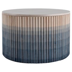 Pilar Round Occasional / Side Table / Cobalt Blue Ombré on Maple Wood by INDO-