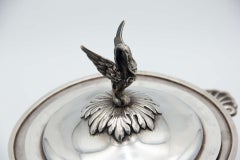 Fluted silver soup tureen