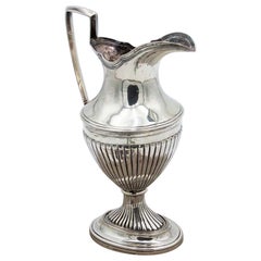 Fluted silver water jug