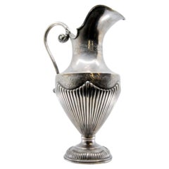 Fluted silver water jug