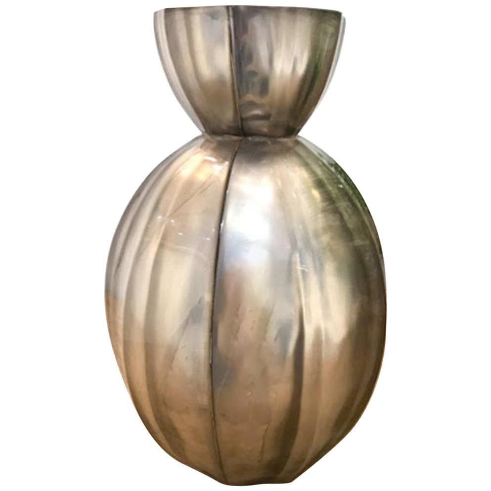 Fluted Squash-Form Vase