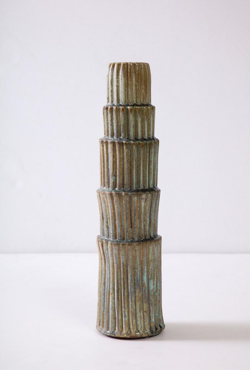 Ceramic Fluted Stack Vase #1 by Robbie Heidinger