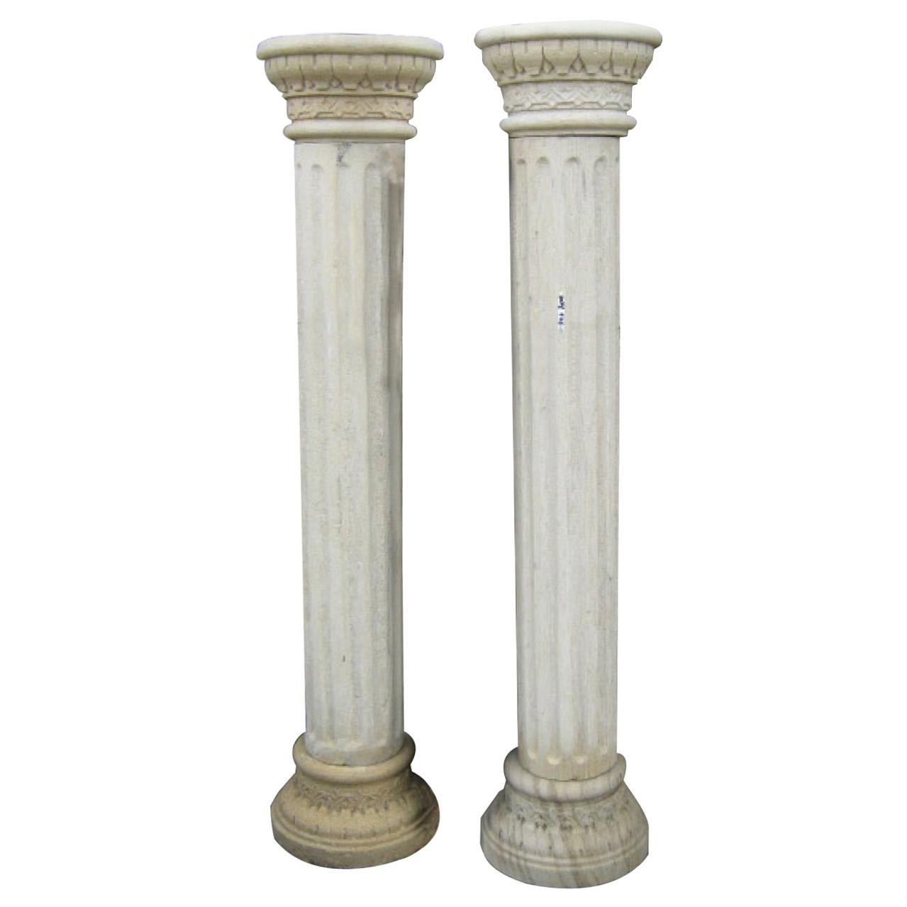 Fluted Stone Pillars, 20th Century For Sale